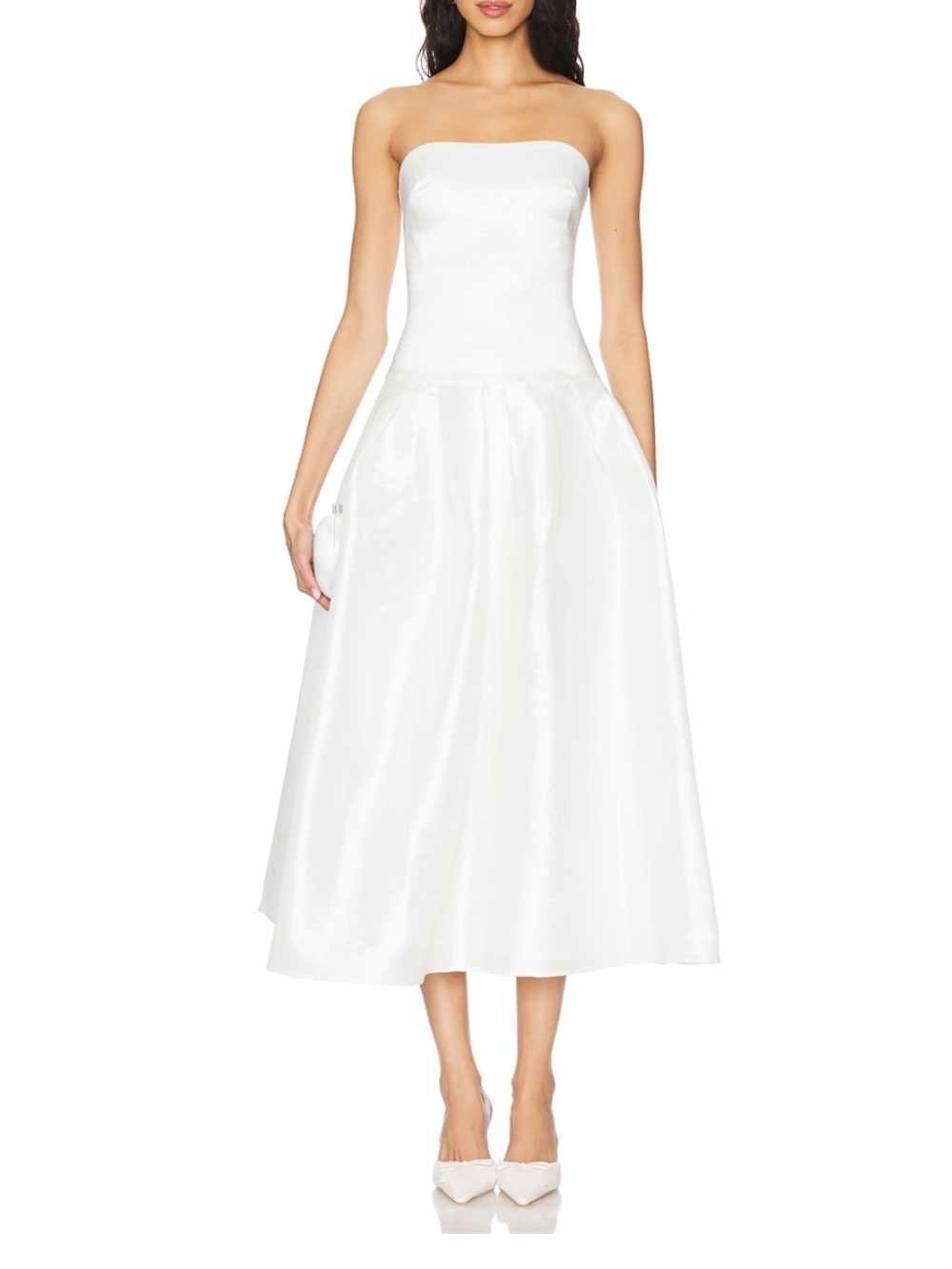 NWT MORE TO COME Cambria Strapless Dress in White